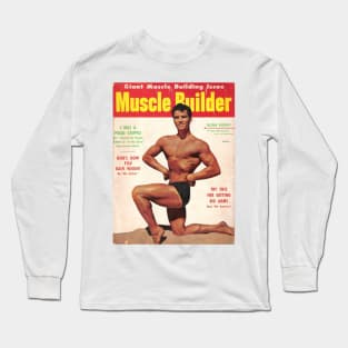 MUSCLE BUILDER - Vintage Physique Muscle Male Model Magazine Cover Long Sleeve T-Shirt